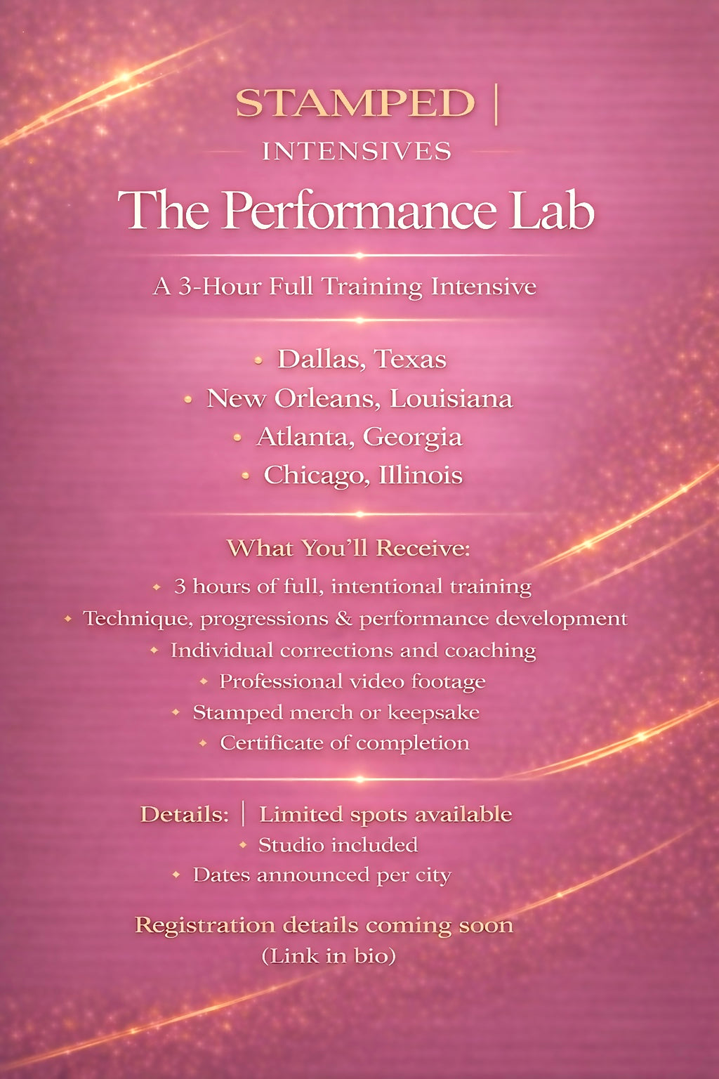 The Performance Lab Intensives | Some Cities Available